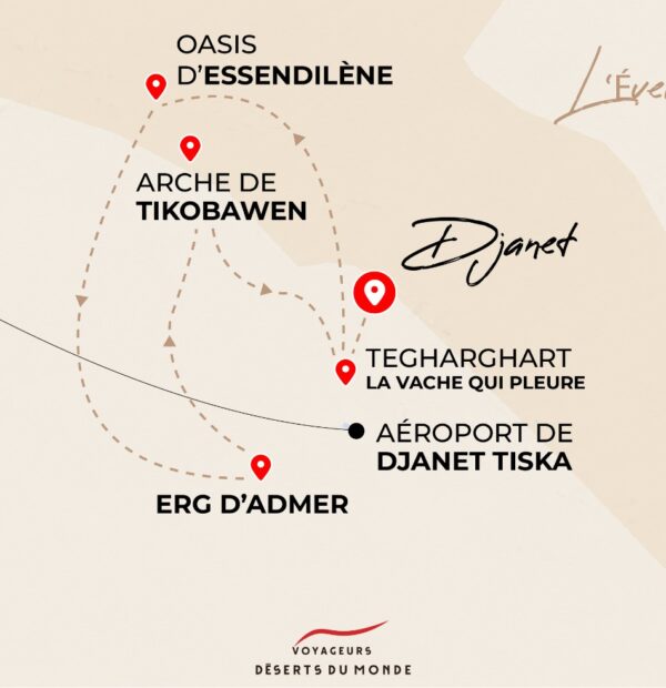 carte l'éveil du tassili Voyageurs désert du monde
