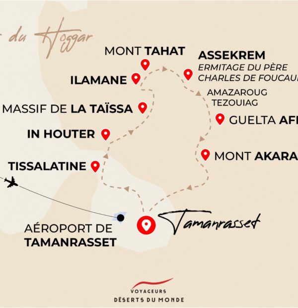 carte splendeurs du Hoggar voyageurs desert du monde