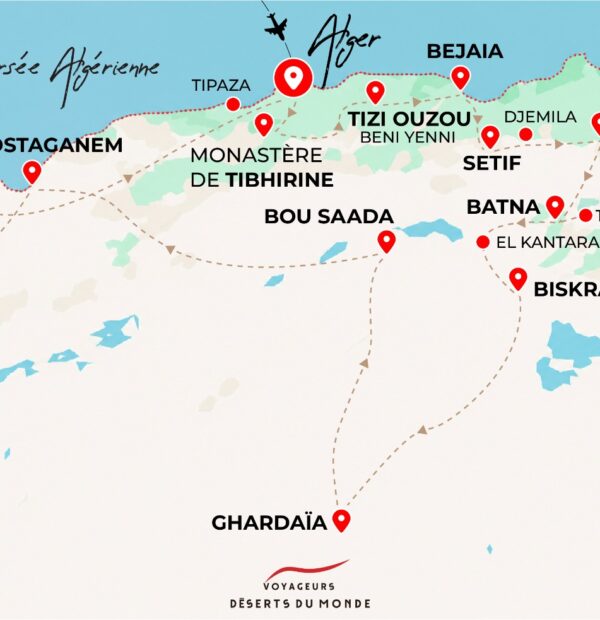 carte la grande traversee algerienne voyageurs desert du monde